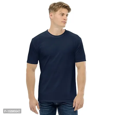 Black  Polyester Blend Tshirt For Men