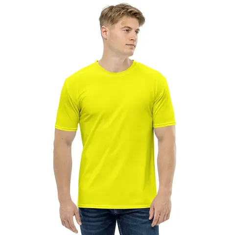 Stylish Round Neck Short-sleeve Solid Polyester T-Shirts