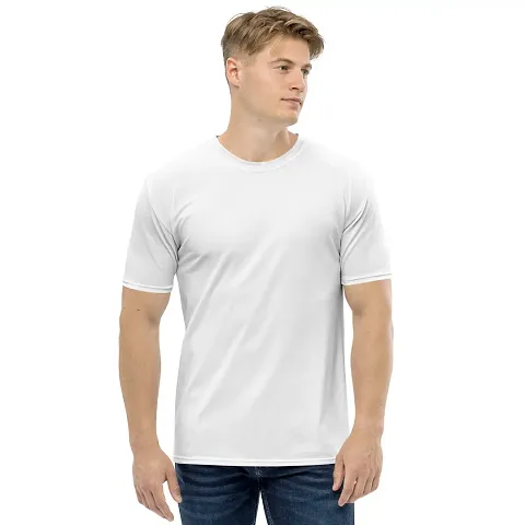 MonkManiac 100% Polyester Plain Regular Fit Round Neck Half Sleeve Sports T Shirt for Men's and Boy's White