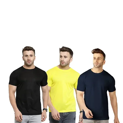Fancy Multicoloured Round Neck T-Shirt For Men Pack of 3
