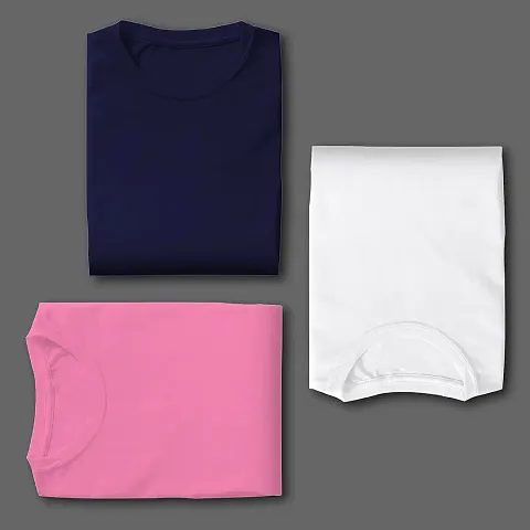 Reliable Blend Solid Round Neck Tees For Men