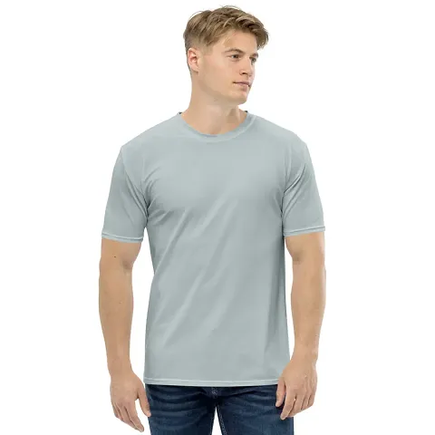 Reliable Blend Solid Round Neck Tees For Men