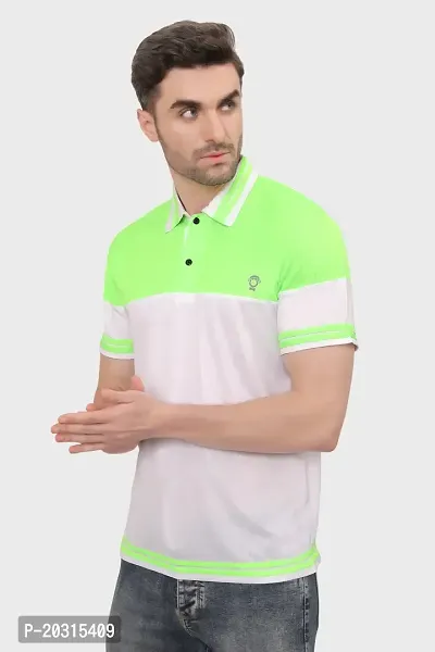 Reliable Multicoloured Polyester Blend Self Pattern Polos For Men-thumb2