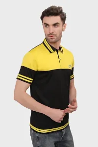 Reliable Multicoloured Polyester Blend Self Pattern Polos For Men-thumb3