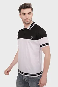 Reliable Multicoloured Polyester Blend Self Pattern Polos For Men-thumb4