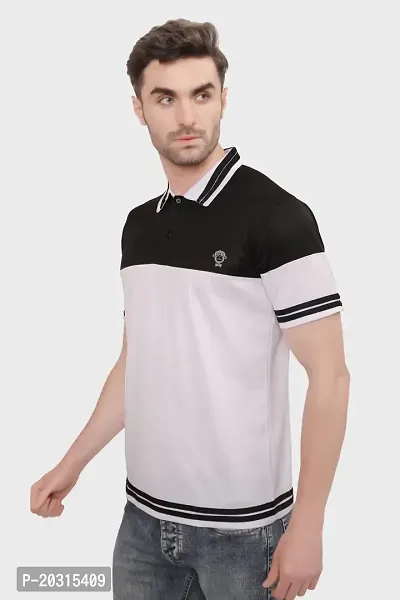 Reliable Multicoloured Polyester Blend Self Pattern Polos For Men-thumb5