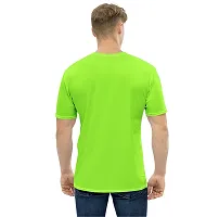 Reliable Multicoloured Polyester Blend Solid Round Neck Tees For Men-thumb3