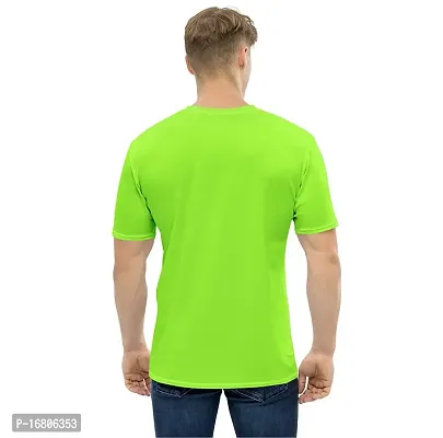 Reliable Multicoloured Polyester Blend Solid Round Neck Tees For Men-thumb4