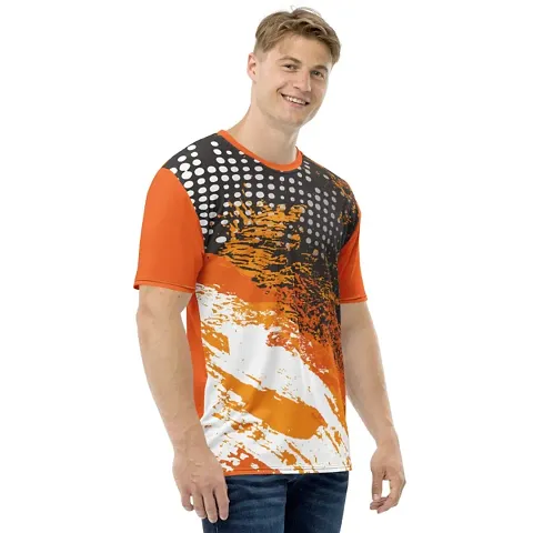 White Polyester Polyester Solid Short-sleeve Tees for Men
