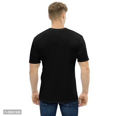 Reliable Multicoloured Polyester Blend Self Pattern Round Neck Tees For Men-thumb4