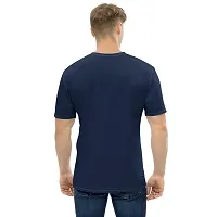 Reliable Multicoloured Polyester Blend Self Pattern Round Neck Tees For Men-thumb1