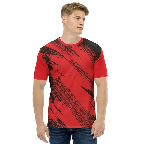 Reliable Multicolored Polyester Blend Printed Round Neck Tees For Men pack of 2