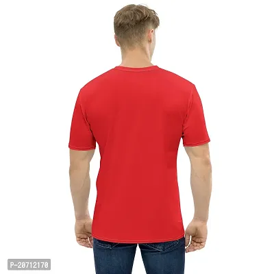 Reliable Multicoloured Polyester Blend Self Pattern Round Neck Tees For Men-thumb4