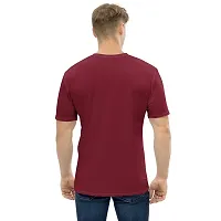 Reliable Multicoloured Polyester Blend Self Pattern Round Neck Tees For Men-thumb1