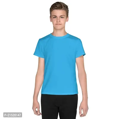 CLOTHINKHUB Kids Solid Round Neck T-Shirt