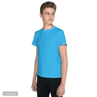 CLOTHINKHUB Kids Solid Round Neck T-Shirt-thumb2