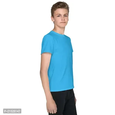 CLOTHINKHUB Kids Solid Round Neck T-Shirt-thumb3