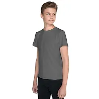 CLOTHINKHUB Kids Solid Round Neck T-Shirt-thumb1