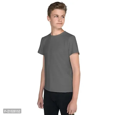 CLOTHINKHUB Kids Solid Round Neck T-Shirt-thumb2