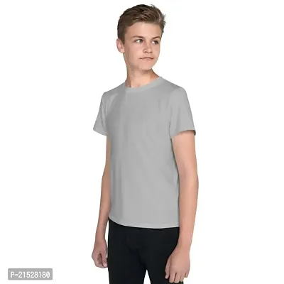 CLOTHINKHUB Kids Solid Round Neck T-Shirt-thumb3