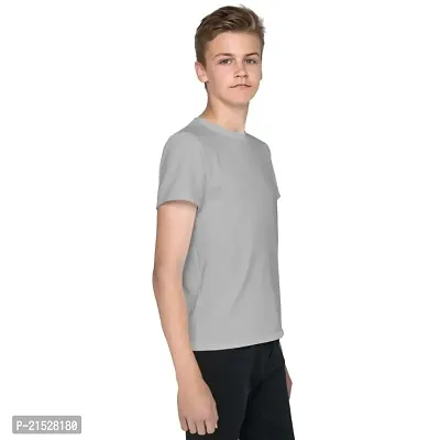 CLOTHINKHUB Kids Solid Round Neck T-Shirt-thumb4