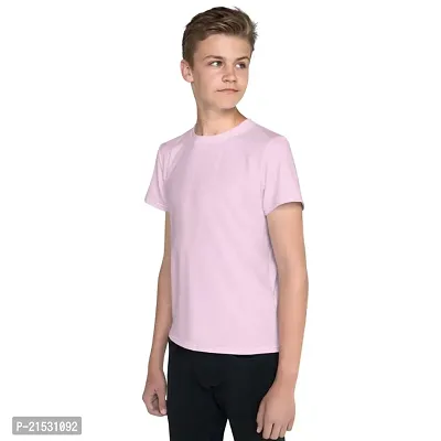 CLOTHINKHUB Kids Solid Round Neck T-Shirt-thumb2