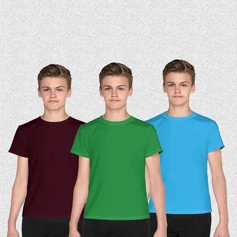 Boys Half Sleeve Round Neck T-Shirt Pack of 3