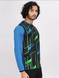 Stylish Geometric Printed Round Neck Long Sleeve T-Shirt For Men-thumb2