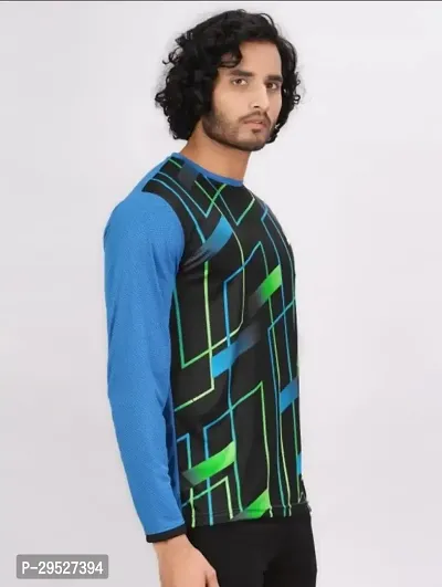 Stylish Geometric Printed Round Neck Long Sleeve T-Shirt For Men-thumb3