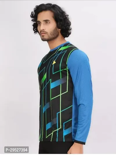 Stylish Geometric Printed Round Neck Long Sleeve T-Shirt For Men-thumb4