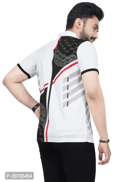 Stylish Polyester Blend Printed T-shirt For Men-thumb3