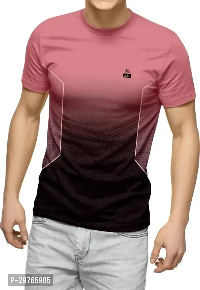 Stylish Polyester Blend Printed T-shirt For Men-thumb0