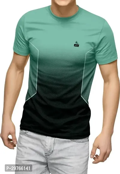 Stylish Polyester Blend Printed T-shirt For Men-thumb0