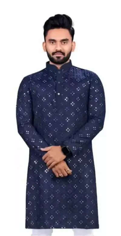 Adwait Enterprise Cotton Mens Straight Long Kurta for Men Latest Stylish Traditional