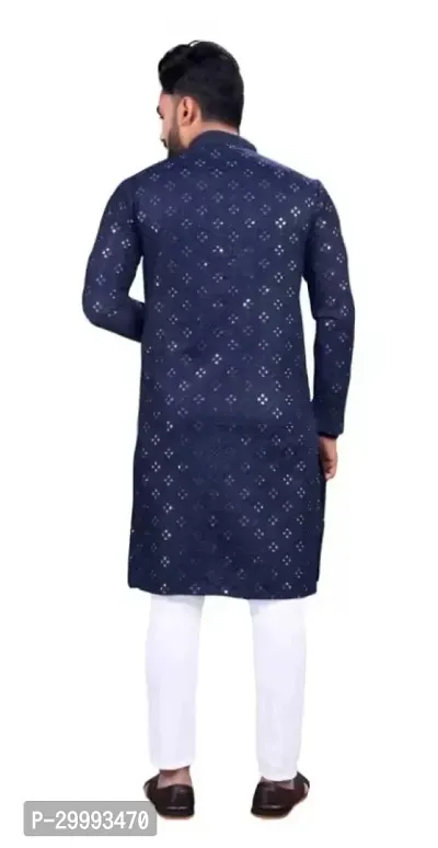 Men Embroidered Cotton Silk Straight Kurta-thumb2