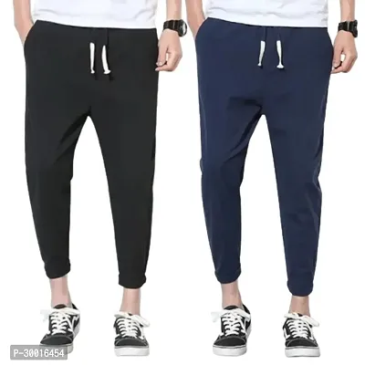 Stylish Solid Polyester Blend Track Pant for Men, Pack of 2