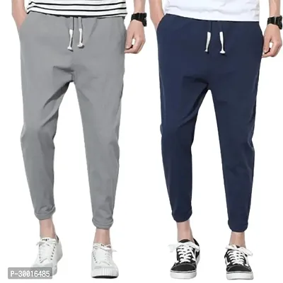 Stylish Solid Polyester Blend Track Pant for Men, Pack of 2