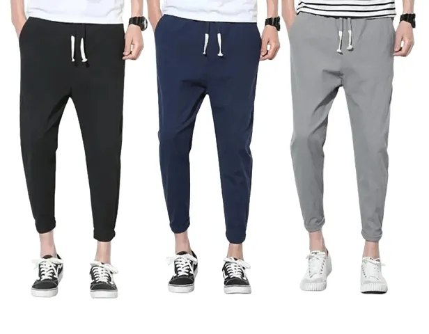 Stylish Solid Track Pant for Men, Pack of 3