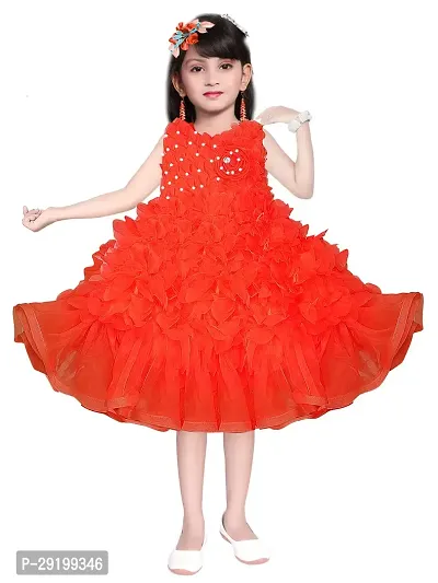 Beautiful Red Nylon Solid Frocks For Girls