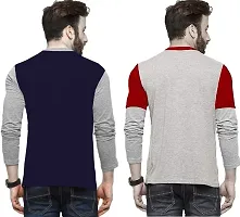 Elegant Cotton Blend Printed V Neck Tees For Men- Pack Of 2-thumb1