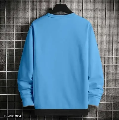 Fancy Designer Blue Cotton Blend Long Sleeve Round Neck Tees For Men-thumb2