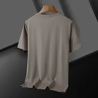 Comfortable Beige Cotton Blend Tees For Men-thumb1