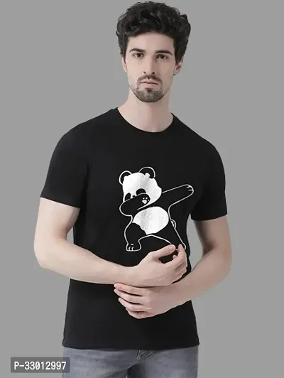 Comfortable Black Cotton Blend Tees For Men-thumb0