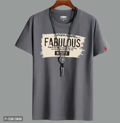 Comfortable Grey Polyester Tees For Men-thumb0