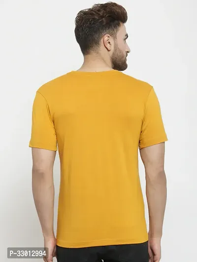 Comfortable Yellow Cotton Blend Tees For Men-thumb2