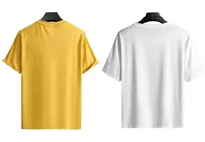 Comfortable Multicoloured Polyester Tees For Men Pack Of 2-thumb1