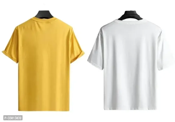 Comfortable Multicoloured Polyester Tees For Men Pack Of 2-thumb2