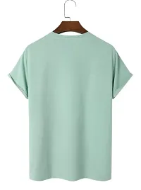 Fancy Designer Green Cotton Blend Short Sleeve Round Neck Tees For Men-thumb1