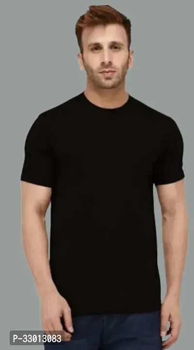 Comfortable Black Polyester Tees For Men-thumb0