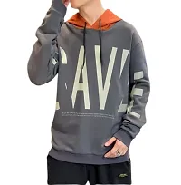 Elegant Cotton Blend Printed Hooded Tees For Men-thumb1